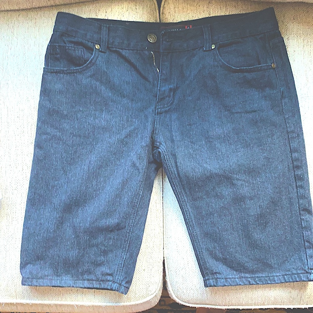 Black jean shorts